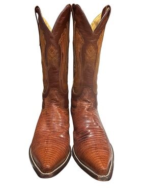 Corral Men’s Genuine Lizzard Snip Toe Cowboy Boots 9 1/2 EE (Wide Width)